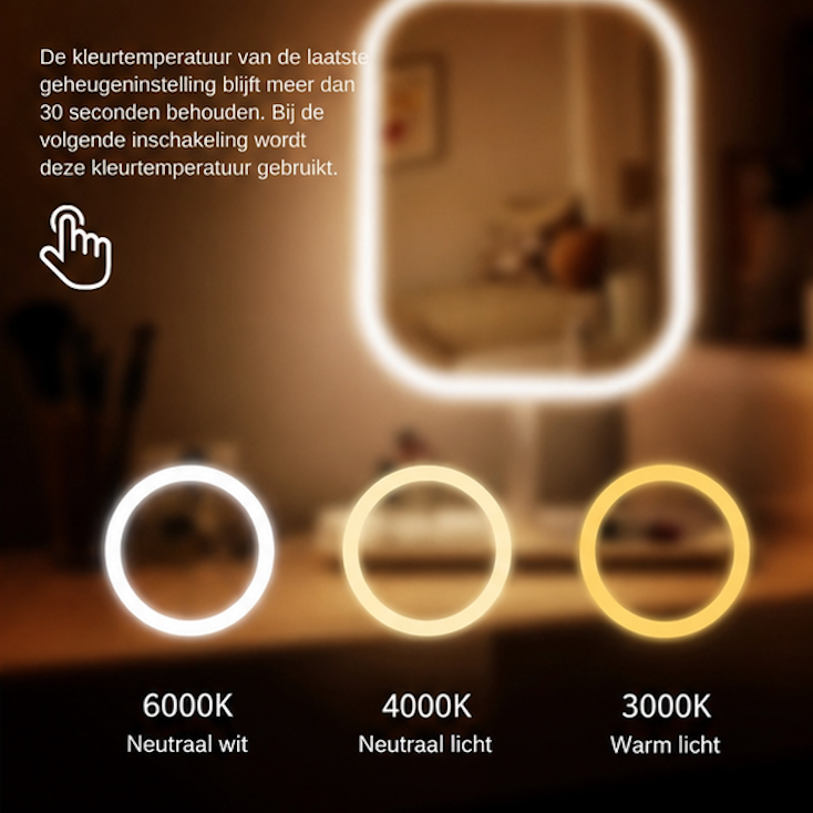 Unieke design make-upspiegel