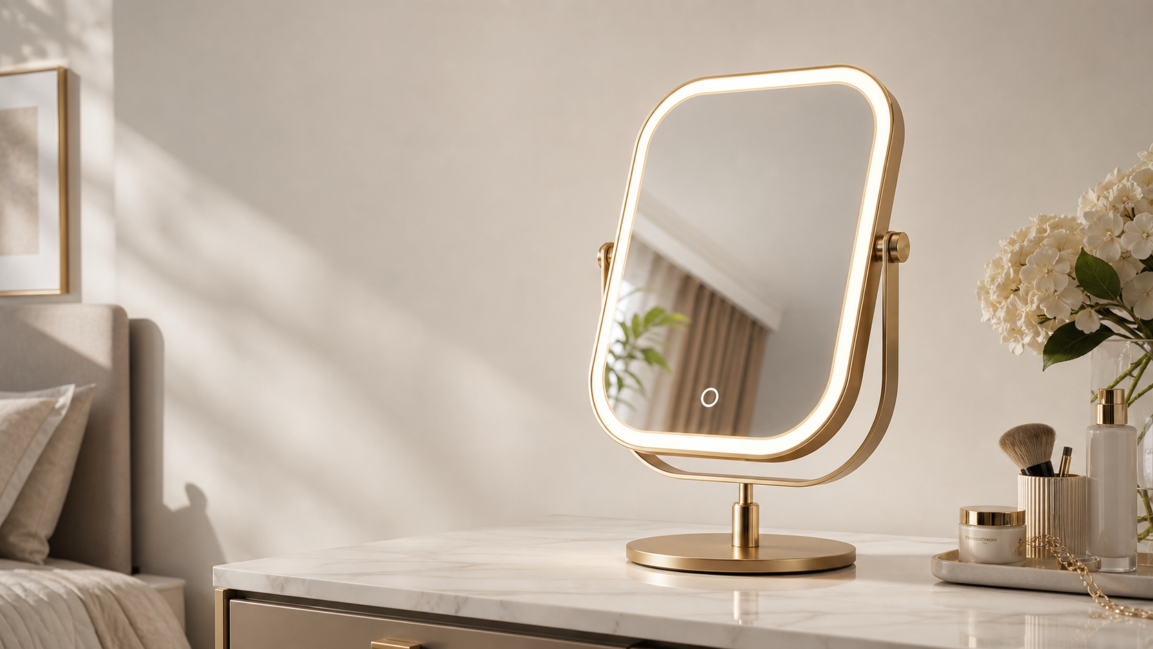 Unieke design make-upspiegel